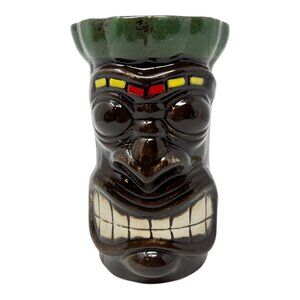 Tiki Lin Ceramic Mug Maka Tumbler Hawaiian Cocktail Barware Luau Party Aloha